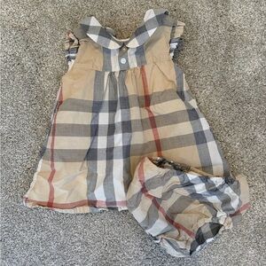 Burberry Kids Plaid Dress - Beige, Gray, Red